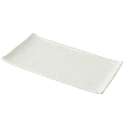 Tálaló tányér CONTOUR 24x15 cm, fehér, kerámia, MIJ