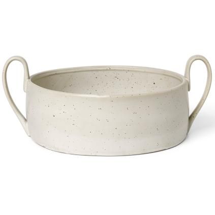 Gyümölcstál FLOW 32 cm, fehér, agyagedény, kemény LIVING