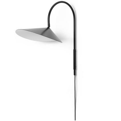 fali lámpa ARUM 26 cm, fekete, alumínium, kemény LIVING