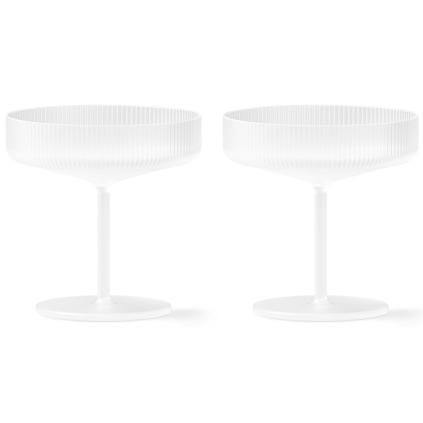 Pezsgőspohár RIPPLE 150 ml, 2 db szett, fehér, kemény LIVING