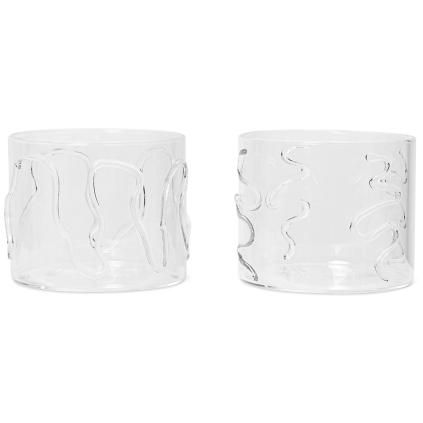 Vizespohár DOODLE 200 ml, 2 db szett, átlátszó, üveg, ferm LIVING
