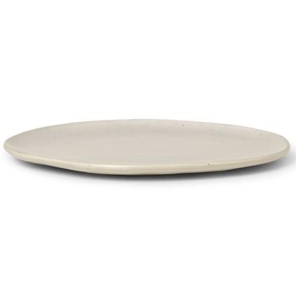 Lapostányér FLOW 27 cm, fehér, agyagedény, kemény LIVING