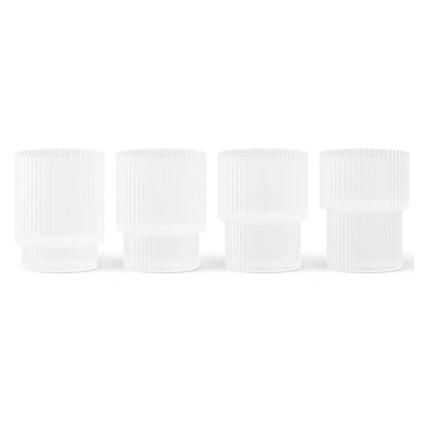 Vizespohár RIPPLE 200 ml, 4 db szett, fehér, kemény LIVING