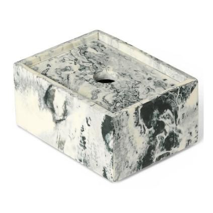 Tároló doboz MIST 10 x 7,5 cm, fehér / zöld, epoxy gyanta, kemény LIVING