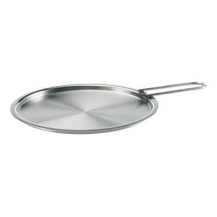 Üveg fedél 20 cm, lapos, rozsdamentes acél, Eva Trio