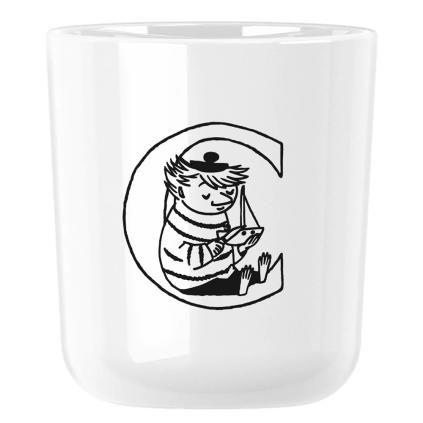 220340 plastovy hrnek moomin abc 200 ml pismeno c bila rig tig