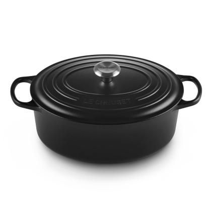 224097 kastrol signature 31 cm 6 3 l ovalny satin black litina le creuset