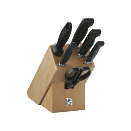 Blokk késállvány FOUR STAR, 7 db, fenőacél és ollóval, Zwilling