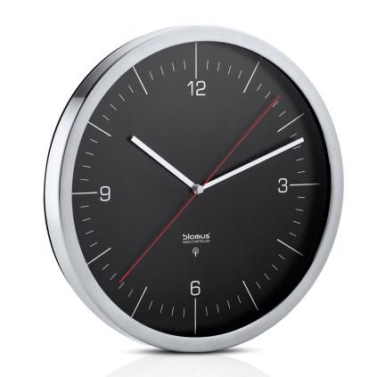 Rádióvezérlésű falióra CRONO L, ⌀ 30 cm, fekete, Blomus