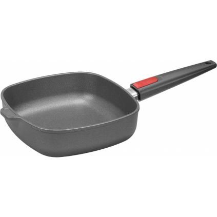 Tapadásmentes serpenyő TITANIUM NOWO, 24 x 24 cm, indukciós főzőlappal, levehető fogantyúval, titánból készült, WOLL