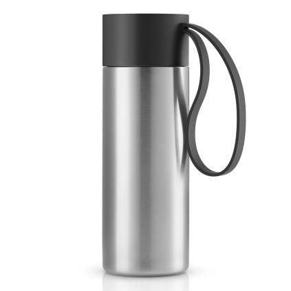Nemesacél Thermo bögre To Go fekete tetővel 0,35 l Eva Trio