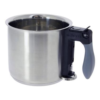 Nyeles lábas tejforraláshoz 16 cm, duplafalú, de Buyer