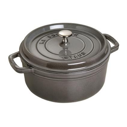Lábas 24 cm, grafit szürke, öntöttvas, Staub