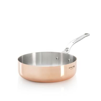 Mély serpenyő INOCUIVRE 20 cm, rozsdamentes acél nyéllel, réz, de Buyer