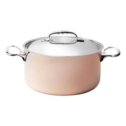 Inocuivre rézfazék, rozsdamentes acél fülekkel, Ø 28 cm