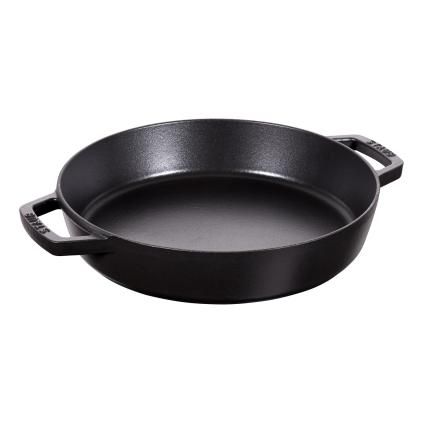 Tálalóserpenyő 26 cm, fekete, öntöttvas, Staub