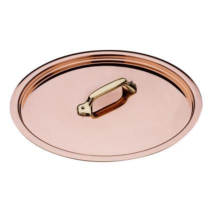 Rézfedő bronz fogantyúval, Ø 24 cm