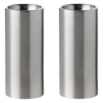 Stelton ARNE JACOBSEN só- és borsszóró készlet, 2 db-os szett, ezüst, rozsdamentes acél