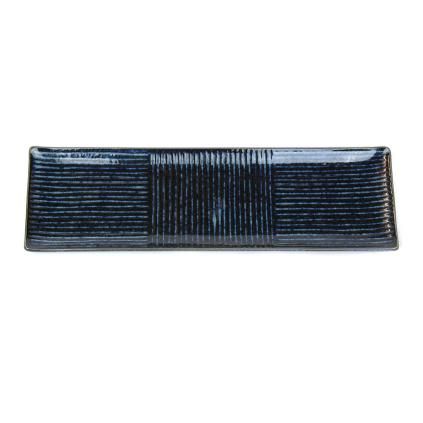 Sushi tányér LINES 33 x 10 cm, sötétkék, MIJ