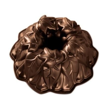 Kuglóf sütőforma HARVEST LEAVES, bronz, Nordic Ware