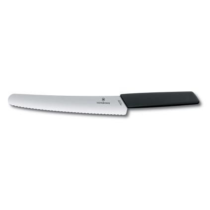 Kenyérvágókés SWISS MODERN 22 cm, fekete, Victorinox