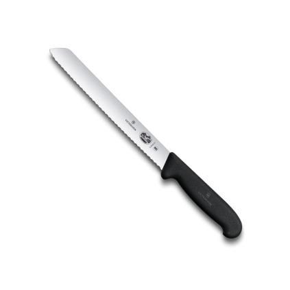 Kenyérvágó kés 21 cm, fekete, műanyag, Victorinox