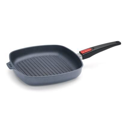 Grill serpenyő DIAMOND LITE 28 x 28 cm, indukciós főzőlappal, levehető fogantyúval, titán bevonattal, WOLL