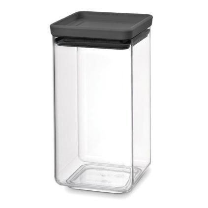 Brabantia TASTY PLUS üveg tárolóedény készlet, 1,6 l, sötétszürke, műanyag