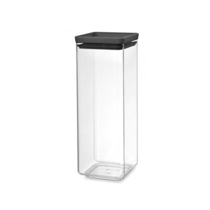 Brabantia TASTY PLUS üveg tárolóedény készlet, 2,5 l, sötétszürke, műanyag