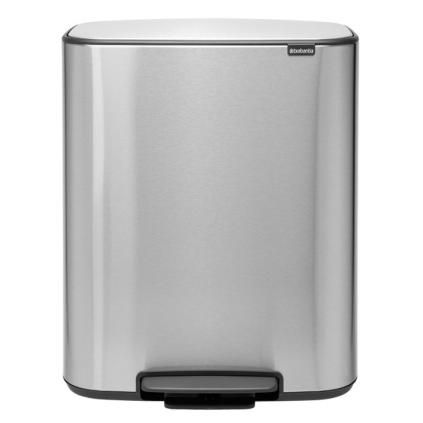 Pedálos szemetes kosár BO 2 x 30 l, matt acél, Brabantia