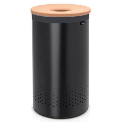 Szennyes kosár 60 l, parafadugóval, fekete, Brabantia