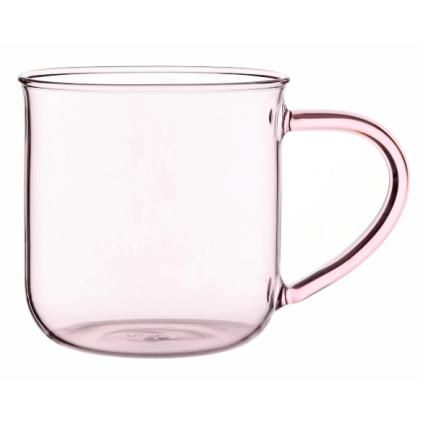 Eva Minima üveg teásbögre 400 ml rózsaszín