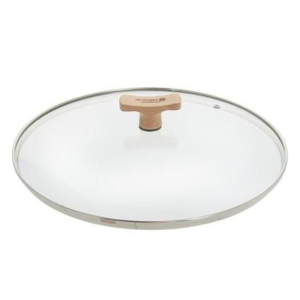 Üveg fedél 32 cm, fa fogantyúval, üveg, de Buyer
