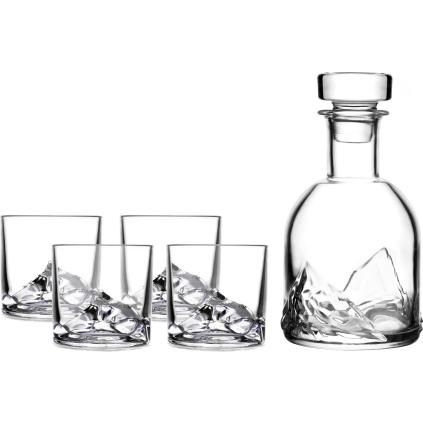 Litton EVEREST whisky karaffa 5 db pohárral, átlátszó
