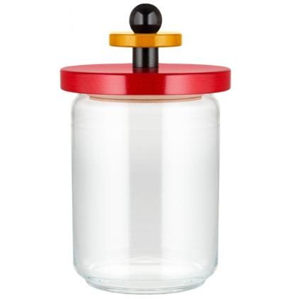 Élelmiszertároló edény 100 COLLECTION, 1 l, piros, üveg, Alessi