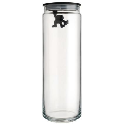 Élelmiszertároló edény GIANNI 2 l, fekete fedél, üveg, Alessi