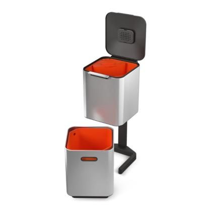 Hulladékgyűjtő TOTEM COMPACT 30063 40 l, hulladék szelektáláshoz, grafit színű, Joseph Joseph