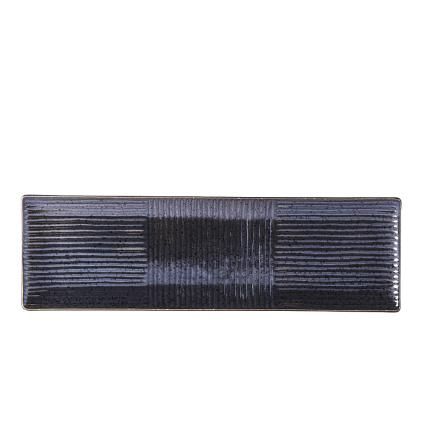Sushi és sashimi tálca, 33 x 10 cm, fekete, MIJ