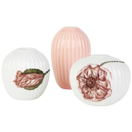 Mini váza HAMMERSHOI POPPY szett 3 db, nude/white, Kähler