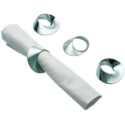 Szalvétagyűrű SWIRL, 4 db szett, ezüst, Philippi