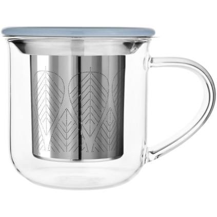 Tea csésze MINIMA EVA 400 ml, szűrővel és kék fedéllel, Viva Scandinavia