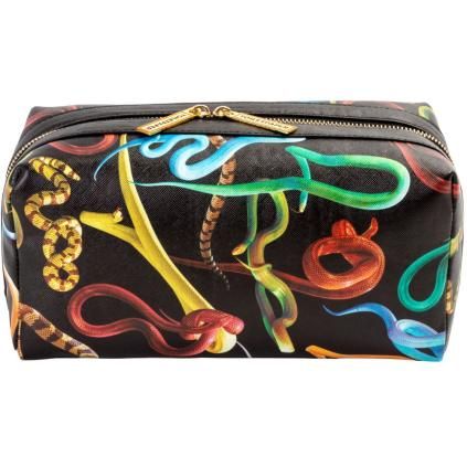 Kozmetikai táska TOILETPAPER SNAKES 25,5 x 12 cm, fekete, Seletti