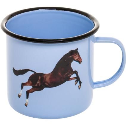 Bögre TOILETPAPER HORSE 10 cm, kék, zománc, Seletti