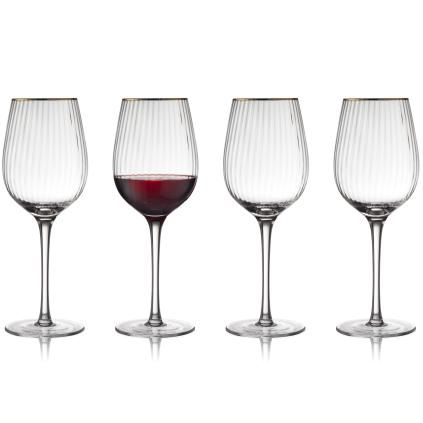 Vörösboros pohár PALERMO GOLD, 4 db szett, 300 ml, Lyngby Glas