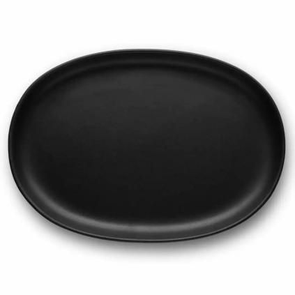 Lapostányér NORDIC KITCHEN 26 cm, ovális, fekete, agyagedény, Eva Trio