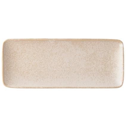 Tálaló tányér WHITE FADE 29,5 x 12 cm, bézs, kerámia, MIJ