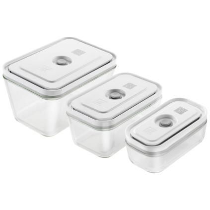 Élelmiszer-vákuumtartályok FRESH & SAVE, szett 3, fehér, üveg, Zwilling