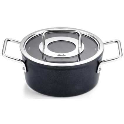 Lábas ADAMANT 18 cm, 2 l, Üveg fedél, tapadásmentes felület, Fissler