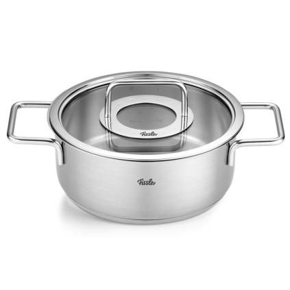Lábas PURE 20 cm, 2,4 l, Üveg fedél, rozsdamentes, Fissler