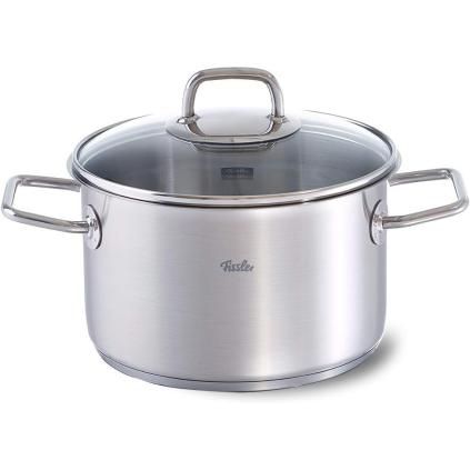 Magas lábas VISEO 20 cm, ezüst, rozsdamentes acél, Fissler